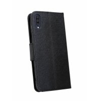 cofi1453® Buch Tasche "Fancy" kompatibel mit SAMSUNG GALAXY A50 (A505F) Handy Hülle Etui Brieftasche Schutzhülle mit Standfunktion, Kartenfach Schwarz