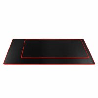 Mauspad Große Mausmatte Mousepad 700x300x2mm Anti Rutsch Matte (unter Maus und Tastatur) kompatibel mit Gamer, Grafikdesigner, Büro - schwarz / rote Besatz