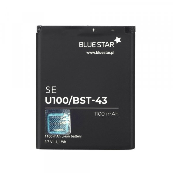 Bluestar Akku Ersatz kompatibel mit Sony Ericsson U100 Yari 1100mAh 3,7V Li-lon Austausch Batterie Accu BST-43 SE HazelL , J10, SEK J10i2