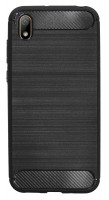 cofi1453® Silikon Hülle Carbon kompatibel mit HUAWEI Y5 2019 Case TPU Soft Handyhülle Cover Schutzhülle Schwarz