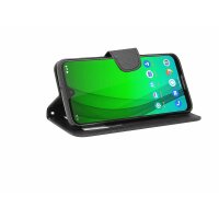 cofi1453® Buch Tasche "Fancy" kompatibel mit MOTOROLA MOTO G7 Handy Hülle Etui Brieftasche Schutzhülle mit Standfunktion, Kartenfach Schwarz