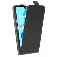 cofi1453® Flip Case kompatibel mit HUAWEI P30 LITE Handy Tasche vertikal aufklappbar Schutzhülle Klapp Hülle Schwarz