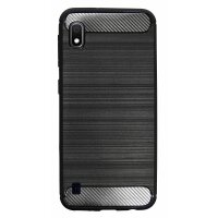 cofi1453® Silikon Hülle Carbon kompatibel mit SAMSUNG GALAXY A10 (A105F) TPU Case Soft Handyhülle Cover Schutzhülle Schwarz