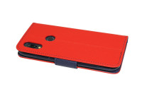 cofi1453® Buch Tasche "Fancy" kompatibel mit XIAOMI REDMI 7 Handy Hülle Etui Brieftasche Schutzhülle mit Standfunktion, Kartenfach Rot-Blau