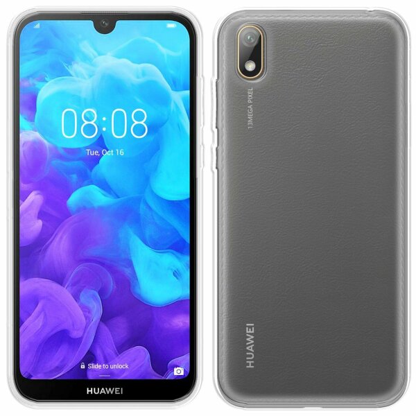 cofi1453® Silikon Hülle Basic kompatibel mit HUAWEI Y5 2019 Case TPU Soft Handy Cover Schutz Transparent