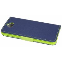 cofi1453® Buch Tasche "Fancy" kompatibel mit SONY XPERIA 10 Handy Hülle Etui Brieftasche Schutzhülle mit Standfunktion, Kartenfach Blau-Grün