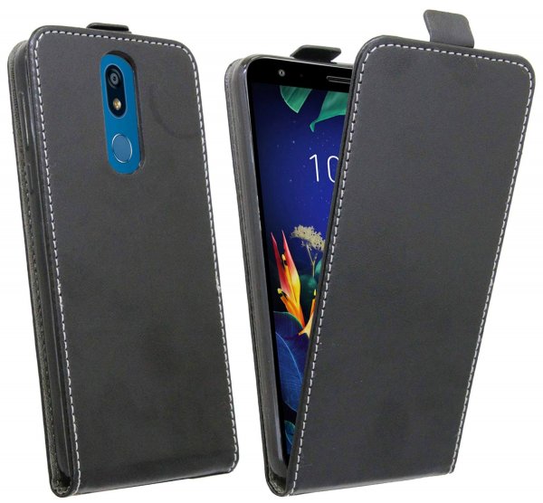 cofi1453® Flip Case kompatibel mit LG K40 ThinQ Handy Tasche vertikal aufklappbar Schutzhülle Klapp Hülle Schwarz