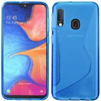 cofi1453® S-Line Hülle Bumper kompatibel mit Samsung Galaxy A20e (A202F) Silikonhülle Stoßfest Handyhülle TPU Case Cover