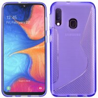 cofi1453® S-Line Hülle Bumper kompatibel mit Samsung Galaxy A20e (A202F) Silikonhülle Stoßfest Handyhülle TPU Case Cover