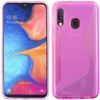 cofi1453® S-Line Hülle Bumper kompatibel mit Samsung Galaxy A20e (A202F) Silikonhülle Stoßfest Handyhülle TPU Case Cover