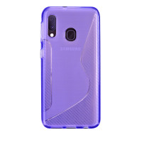 cofi1453® S-Line Hülle Bumper kompatibel mit Samsung Galaxy A20e (A202F) Silikonhülle Stoßfest Handyhülle TPU Case Cover Lila