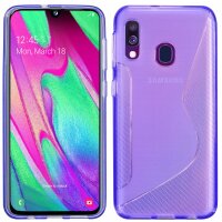 cofi1453® S-Line Hülle Bumper kompatibel mit Samsung Galaxy A40 (A405F) Silikonhülle Stoßfest Handyhülle TPU Case Cover