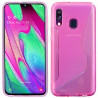 cofi1453® S-Line Hülle Bumper kompatibel mit Samsung Galaxy A40 (A405F) Silikonhülle Stoßfest Handyhülle TPU Case Cover