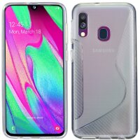 cofi1453® S-Line Hülle Bumper kompatibel mit Samsung Galaxy A40 (A405F) Silikonhülle Stoßfest Handyhülle TPU Case Cover