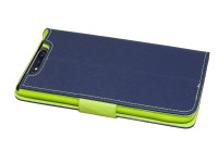 cofi1453® Buch Tasche "Fancy" kompatibel mit SAMSUNG GALAXY A80 (A805F) Handy Hülle Etui Brieftasche Schutzhülle mit Standfunktion, Kartenfach Blau-Grün