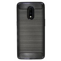 cofi1453® Silikon Hülle Carbon kompatibel mit OnePlus 7 Soft TPU Case Handyhülle Cover Schutzhülle Schwarz