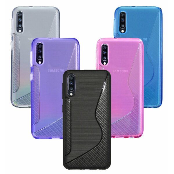 cofi1453® S-Line Hülle Bumper kompatibel mit Samsung Galaxy A70 (A705F) Silikonhülle Stoßfest Handyhülle TPU Case Cover