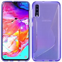 cofi1453® S-Line Hülle Bumper kompatibel mit Samsung Galaxy A70 (A705F) Silikonhülle Stoßfest Handyhülle TPU Case Cover