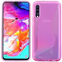 cofi1453® S-Line Hülle Bumper kompatibel mit Samsung Galaxy A70 (A705F) Silikonhülle Stoßfest Handyhülle TPU Case Cover