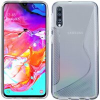 cofi1453® S-Line Hülle Bumper kompatibel mit Samsung Galaxy A70 (A705F) Silikonhülle Stoßfest Handyhülle TPU Case Cover