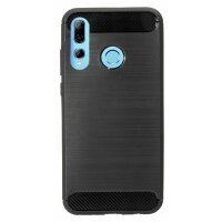 cofi1453® Silikon Hülle Carbon kompatibel mit HUAWEI P SMART+ PLUS 2019 TPU Case Soft Handyhülle Cover Schutzhülle Schwarz