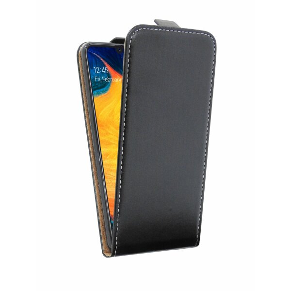 cofi1453® Flip Case kompatibel mit SAMSUNG GALAXY A30 (A305F) Handy Tasche vertikal aufklappbar Schutzhülle Klapp Hülle Schwarz