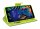 cofi1453® Buch Tasche "Fancy" kompatibel mit LG K40 Handy Hülle Etui Brieftasche Schutzhülle mit Standfunktion, Kartenfach Blau-Grün