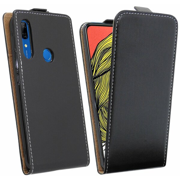 cofi1453® Flip Case kompatibel mit HUAWEI P SMART Z Handy Tasche vertikal aufklappbar Schutzhülle Klapp Hülle Schwarz