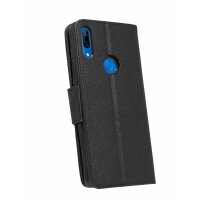 cofi1453® Buch Tasche "Fancy" kompatibel mit HUAWEI P SMART Z Handy Hülle Etui Brieftasche Schutzhülle mit Standfunktion, Kartenfach Schwarz