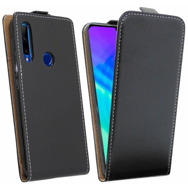 cofi1453® Flip Case kompatibel mit HONOR 20 LITE Handy Tasche vertikal aufklappbar Schutzhülle Klapp Hülle Schwarz