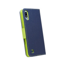 cofi1453® Buch Tasche "Fancy" kompatibel mit SAMSUNG GALAXY A10 (A105F) Handy Hülle Etui Brieftasche Schutzhülle mit Standfunktion, Kartenfach Blau-Grün