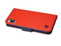 cofi1453® Buch Tasche "Fancy" kompatibel mit SAMSUNG GALAXY A10 (A105F) Handy Hülle Etui Brieftasche Schutzhülle mit Standfunktion, Kartenfach Rot-Blau