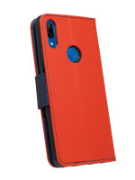 cofi1453® Buch Tasche "Fancy" kompatibel mit HUAWEI Y9 2019 Handy Hülle Etui Brieftasche Schutzhülle mit Standfunktion, Kartenfach Rot-Blau