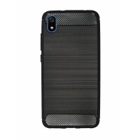 cofi1453® Silikon Hülle Carbon kompatibel mit XIAOMI REDMI 7A Case TPU Soft Handyhülle Cover Schutzhülle Schwarz