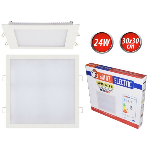 Horoz LED Panel 30 x 30cm 24W 1632 lm Flach (17mm) Deckenleuchte Lampe Eckig - 2x Stück