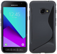 Silikon Schutz Zubehör Gummi Bumper Gummihülle kompatibel mit Samsung Galaxy Xcover 4S G398F in Schwarz