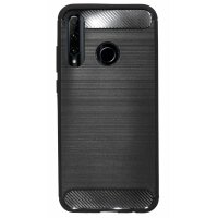 cofi1453® Silikon Hülle Carbon kompatibel mit HONOR 20 LITE Case TPU Soft Handyhülle Cover Schutzhülle Schwarz