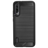 cofi1453® Silikon Hülle Carbon kompatibel mit XIAOMI MI A3 Case TPU Soft Handyhülle Cover Schutzhülle Schwarz