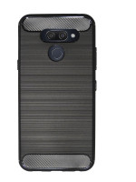 cofi1453® Silikon Hülle Carbon kompatibel mit LG K50 TPU Case Soft Handyhülle Cover Schutzhülle Schwarz