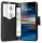 cofi1453® Buch Tasche "Fancy" kompatibel mit SONY XPERIA 10 PLUS Handy Hülle Etui Brieftasche Schutzhülle mit Standfunktion, Kartenfach Schwarz