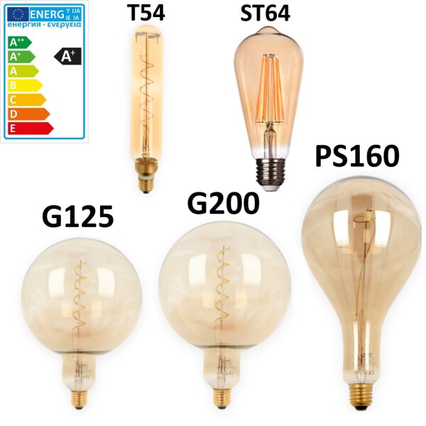 E27 Filament Globus/Kolben