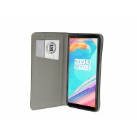 cofi1453® Buch Tasche "Smart" kompatibel mit OnePlus 5T Handy Hülle Etui Brieftasche Schutzhülle mit Standfunktion, Kartenfach Schwarz