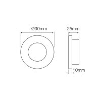 Einbaustrahler GU10 Einbaurahmen Glas Ultra Flach (15mm) Einbauleuchte Ø75mm Bohrloch inkl. GU10 Fassung für LED Leuchtmittel Schwarz Rund