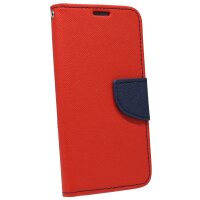 cofi1453® Buch Tasche Fancy kompatibel mit iPhone 11 Handy Hülle Etui Brieftasche Schutzhülle mit Standfunktion, Kartenfach Rot-Blau