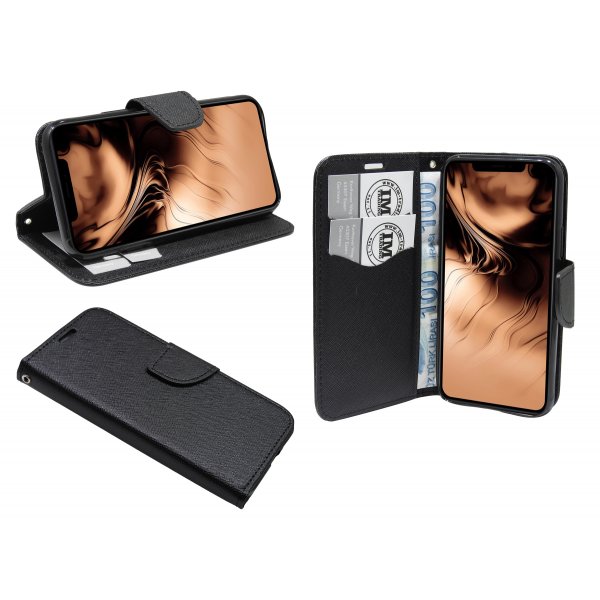 cofi1453® Buch Tasche Fancy kompatibel mit iPhone 11 Pro Handy Hülle Etui Brieftasche Schutzhülle mit Standfunktion, Kartenfach Schwarz