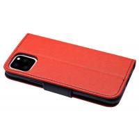 cofi1453® Buch Tasche Fancy kompatibel mit iPhone 11 Pro Max Handy Hülle Etui Brieftasche Schutzhülle mit Standfunktion, Kartenfach Rot-Blau