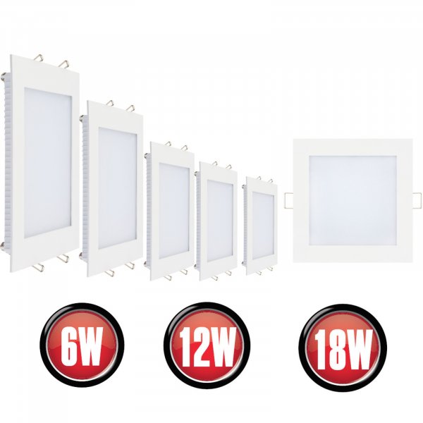 6W 12W 18W LED Panel Einbaustrahler Einbauleuchte Deckenleuchte Eckig