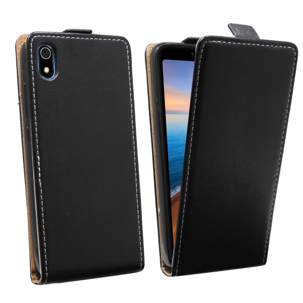 cofi1453® Flip Case kompatibel mit Xiaomi Redmi 7A Handy Tasche vertikal aufklappbar Schutzhülle Klapp Hülle Schwarz