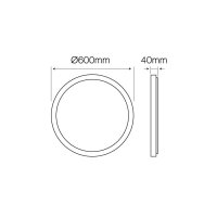 40W LED Aufbau Panel Rund Ø600 x 40mm 3600 lm...