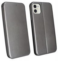 cofi1453® Buch Tasche "Elegance" kompatibel mit iPhone 11 Handy Hülle Etui Brieftasche Schutzhülle mit Standfunktion, Kartenfach Grau